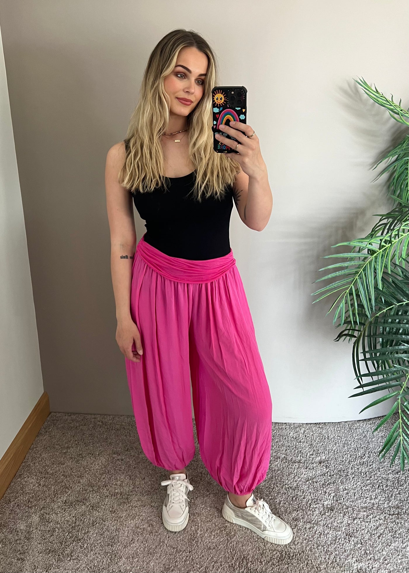 Fuchsia Pink Harem Pants