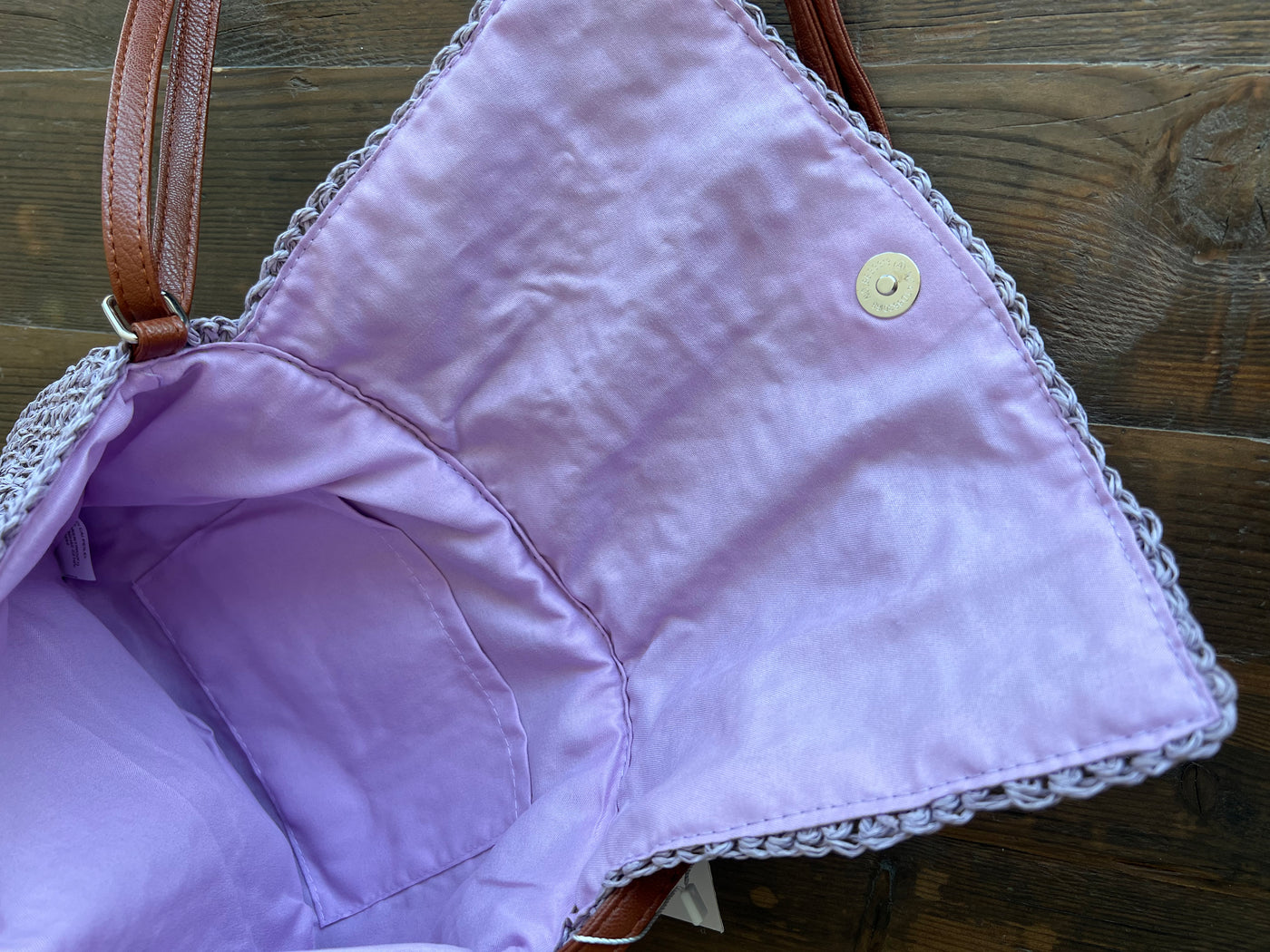 Purple Straw Maisy Cross Body Bag