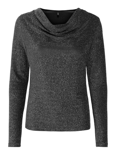 ONLY Silver Glitter Cowl Neck Top