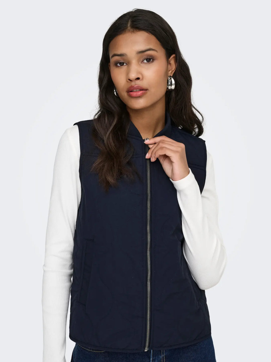 JDY Navy Raya Quilted Gilet