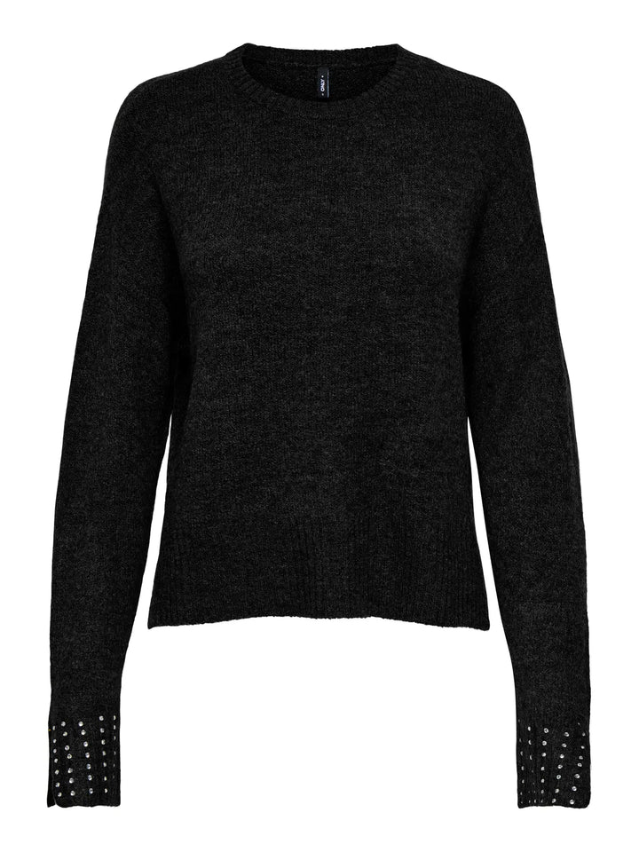 ONLY Black Diamante Sleeve Jumper