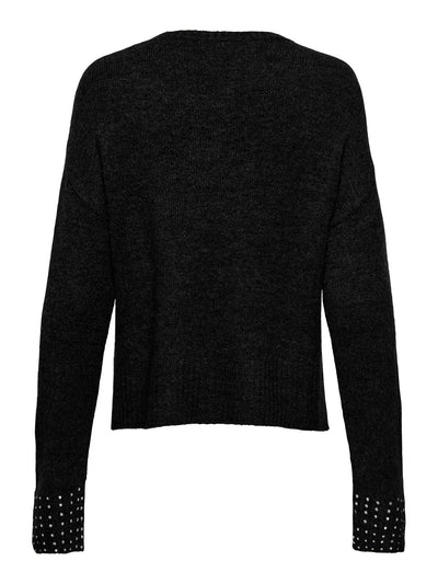 ONLY Black Diamante Sleeve Jumper