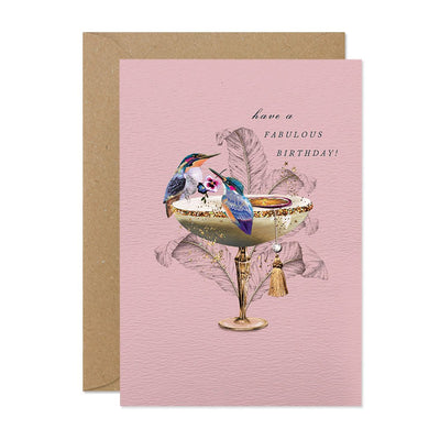 Kingfisher Cocktail Birthday Card