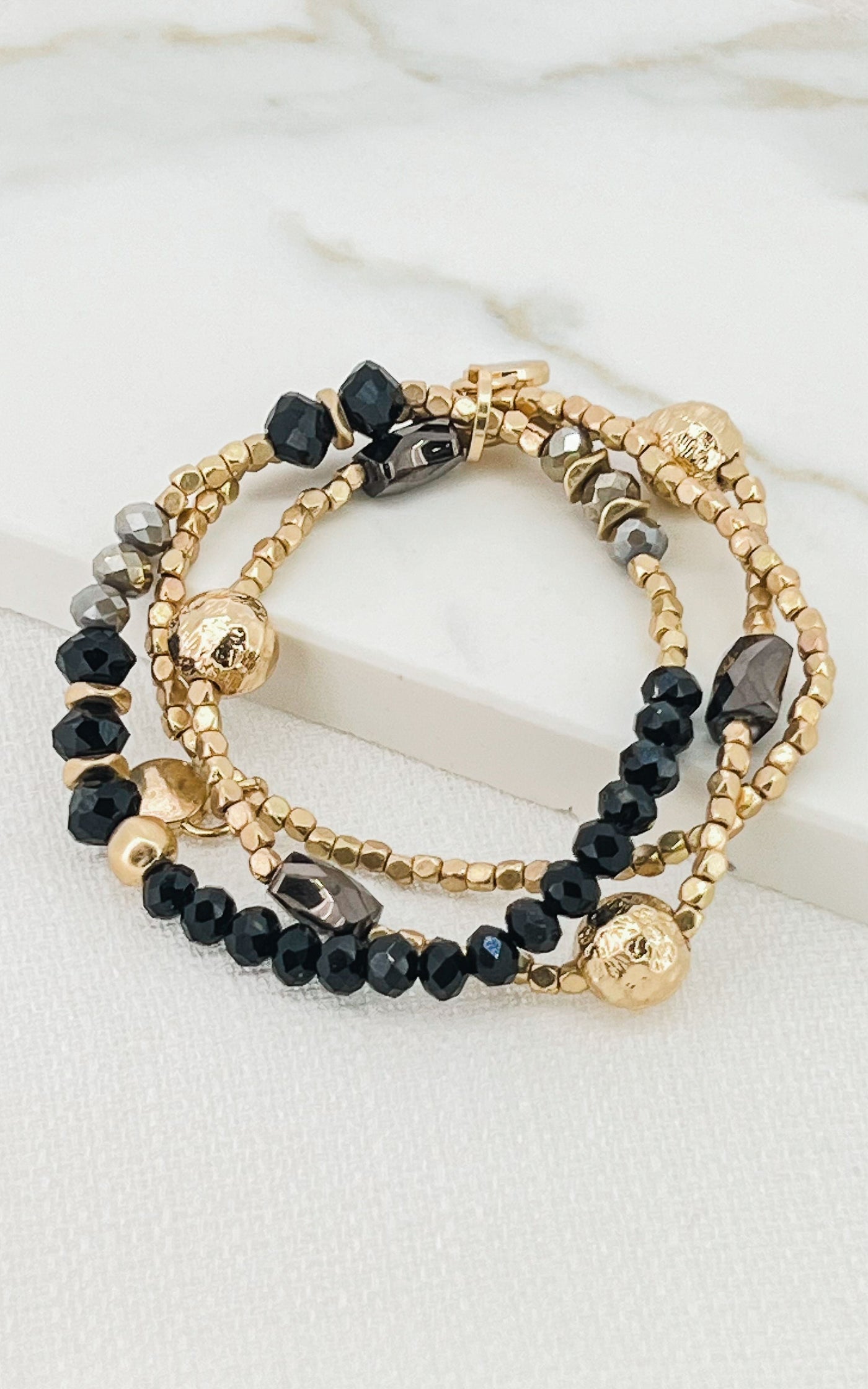 Gold & Black 3 Layer Bracelet