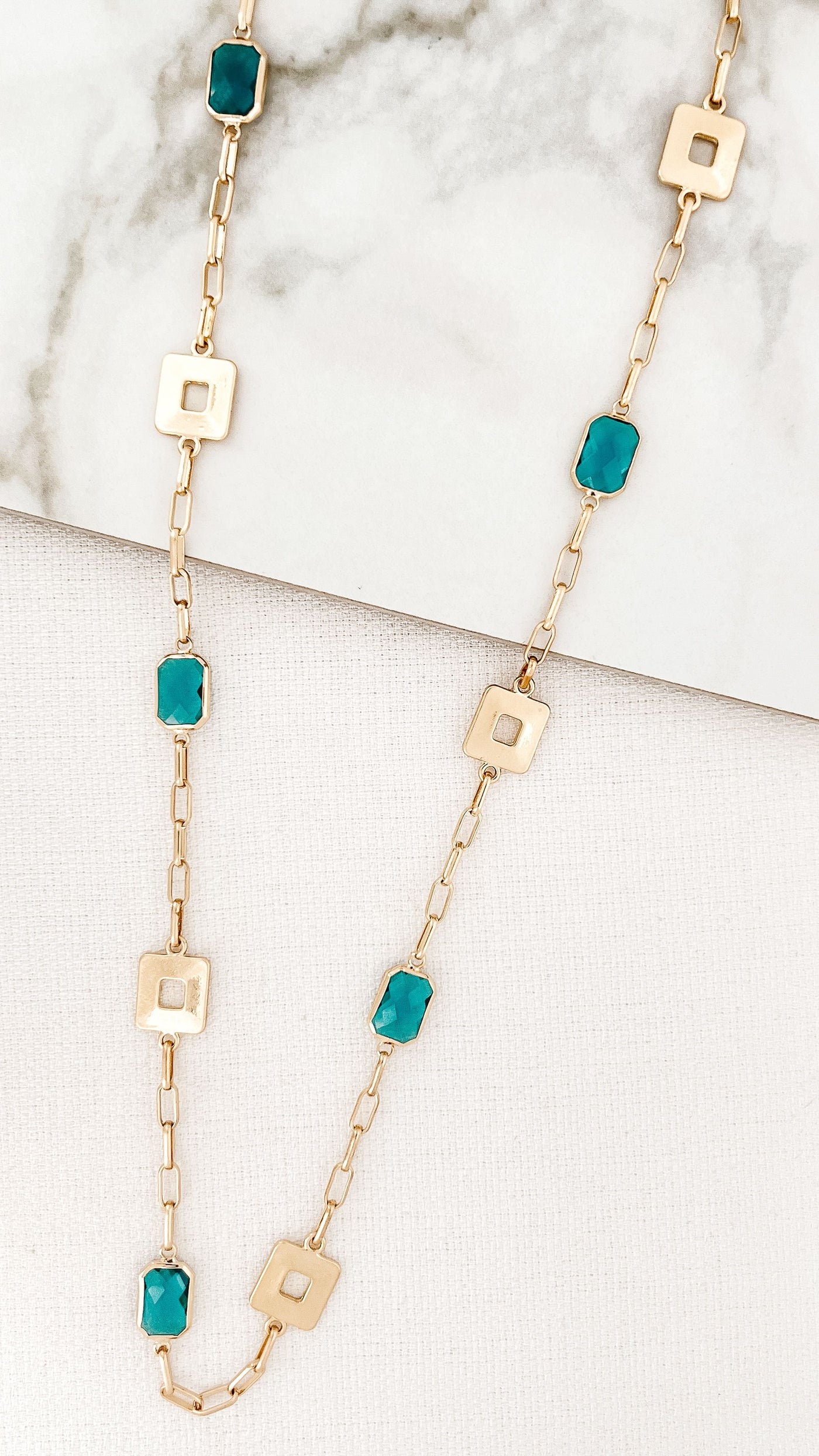 Gold & Blue Stone Trinny Necklace