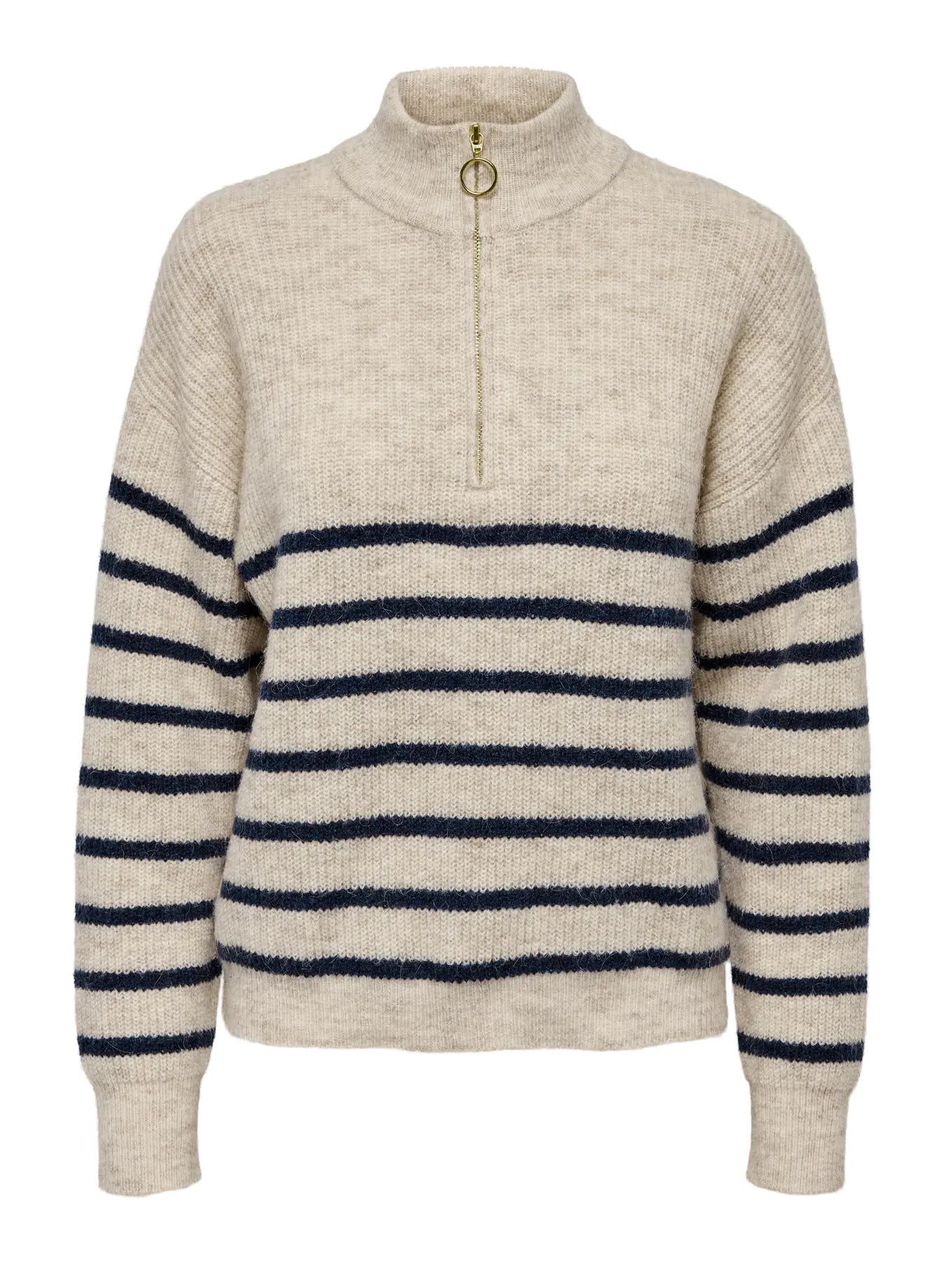 ONLY Stripe Tokyo Zip Pullover