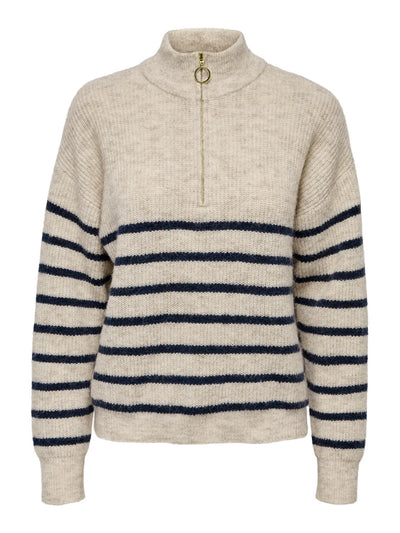ONLY Stripe Tokyo Zip Pullover