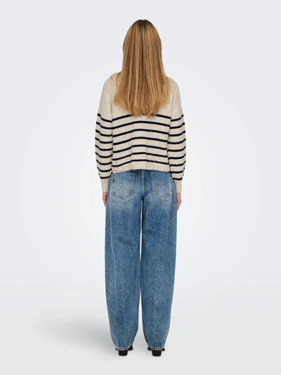 ONLY Stripe Tokyo Zip Pullover