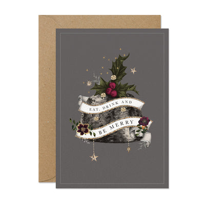 Eat, Drink & Be Merry Pudding Card