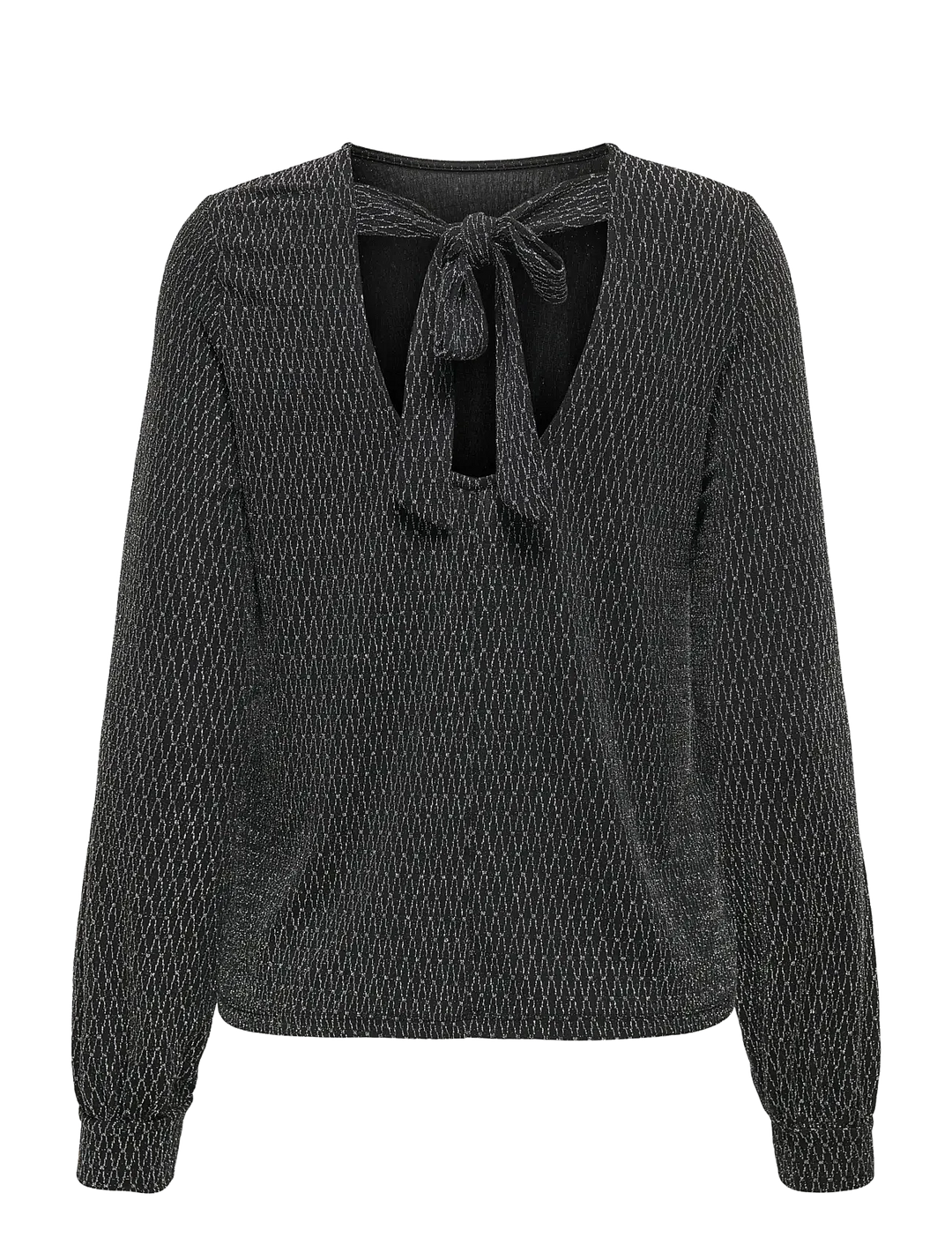 ONLY Silver Harlequin Glitter Bow Top