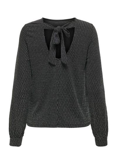 ONLY Silver Harlequin Glitter Bow Top