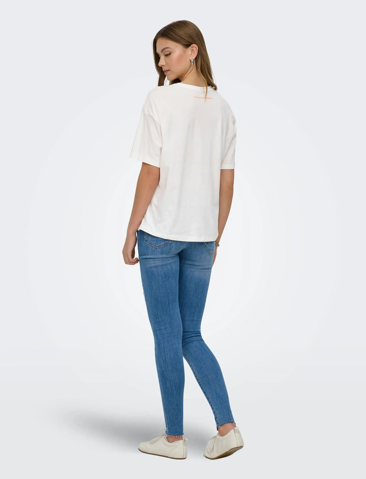 ONLY White Graphic Print T-Shirt