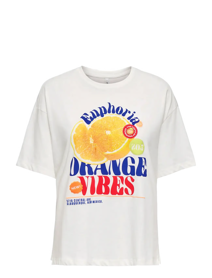 ONLY White Graphic Print T-Shirt
