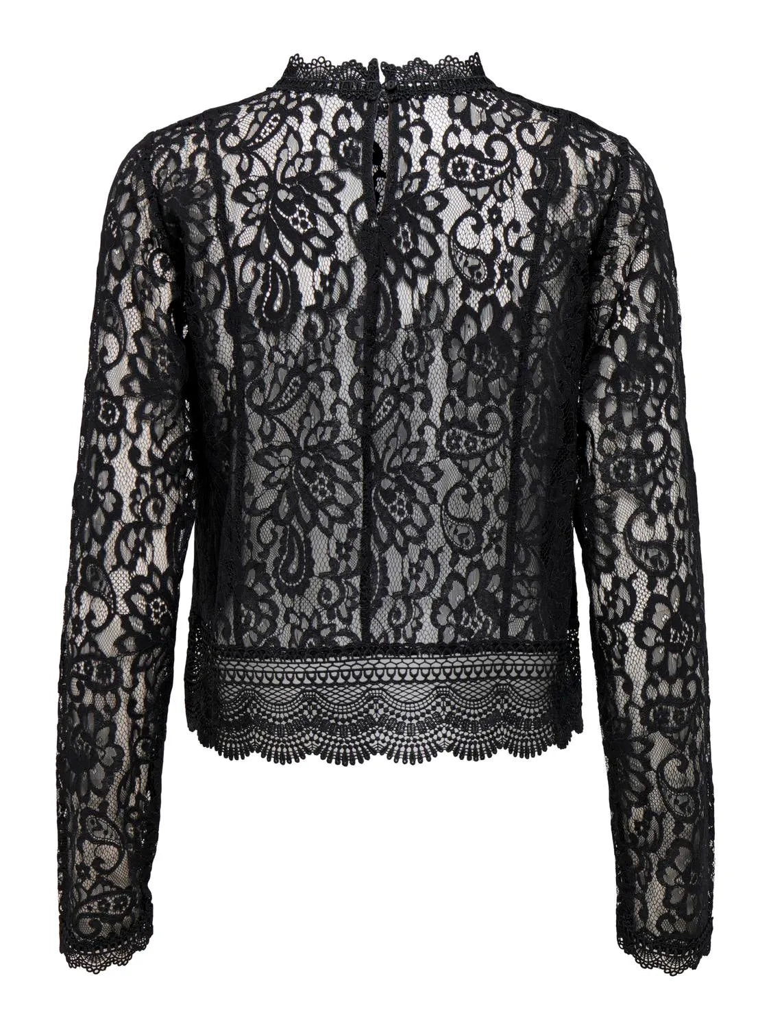 ONLY Black Lace Karo Top