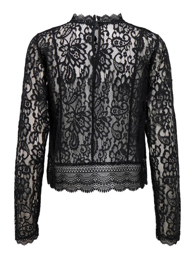 ONLY Black Lace Karo Top