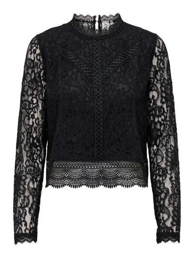 ONLY Black Lace Karo Top