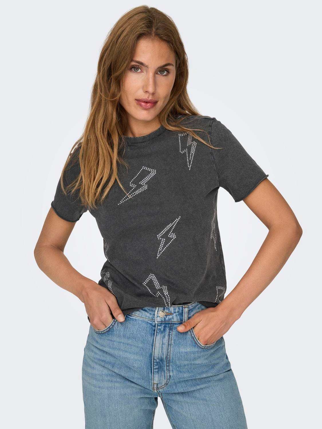 Only Charcoal Gem Bolt T-Shirt