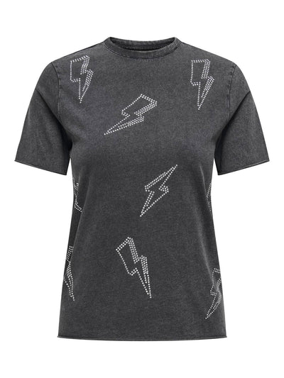 Only Charcoal Gem Bolt T-Shirt