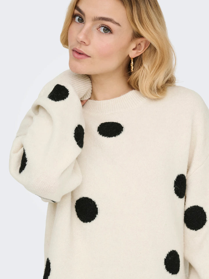 JDY Ecru Spotty Monica Jumper