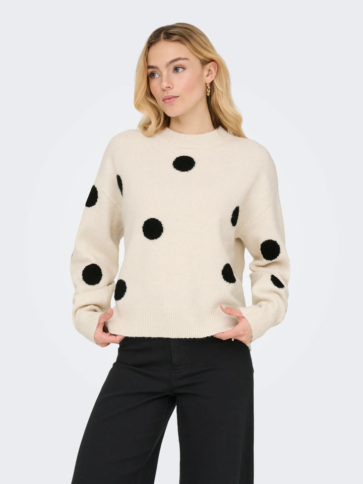 JDY Ecru Spotty Monica Jumper
