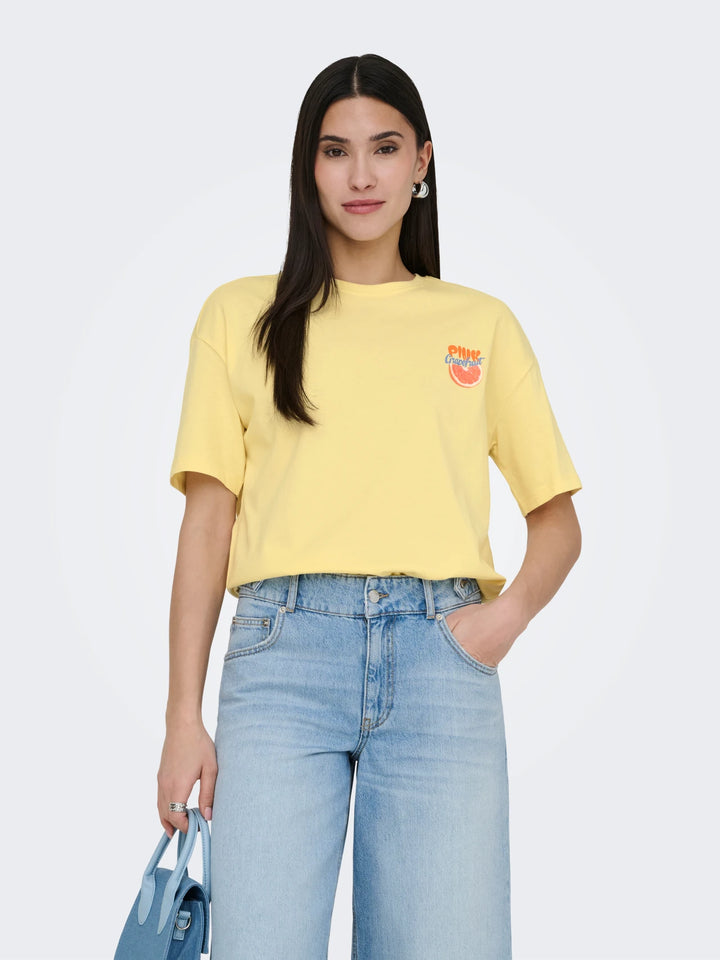ONLY Yellow Graphic Print T-Shirt