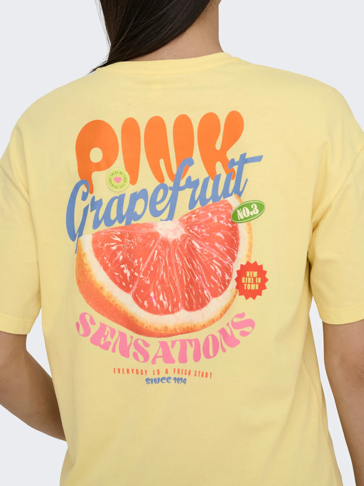 ONLY Yellow Graphic Print T-Shirt