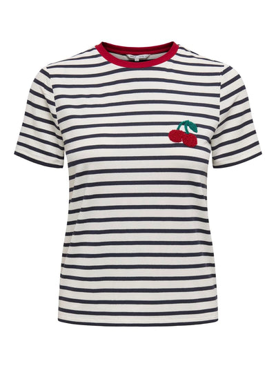 ONLY Striped Cherry T-Shirt