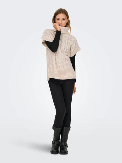 ONLY Oatmeal Knit Ida Vest