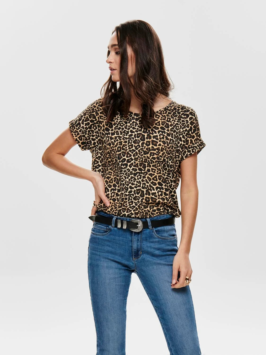 ONLY Tan Leopard T-Shirt