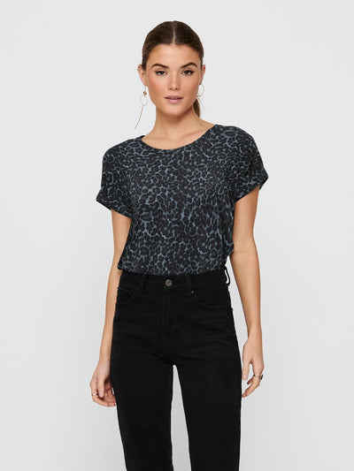 ONLY Grey Leopard T-Shirt