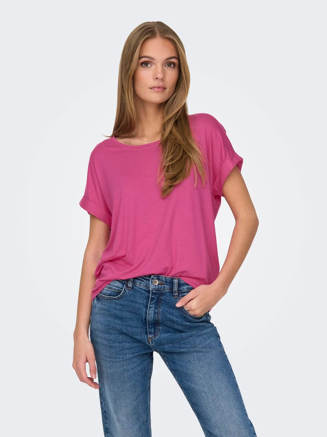 ONLY Fuchsia Pink Basic T-Shirt