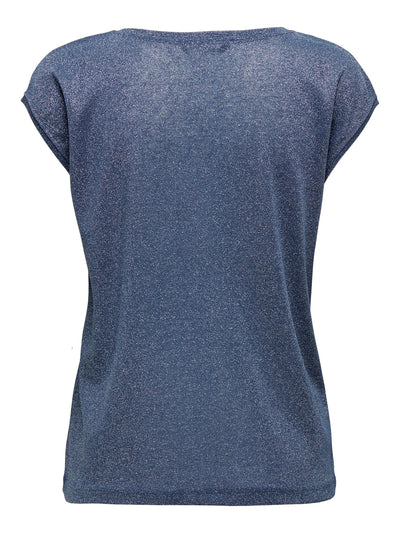 ONLY Blue Lurex T Shirt