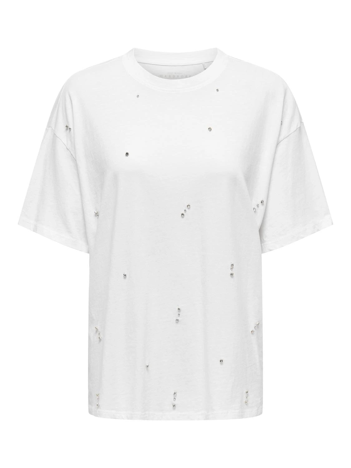 Only White Rhinestone T-Shirt