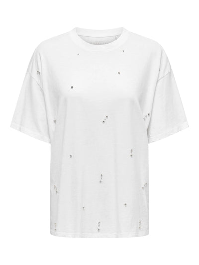 Only White Rhinestone T-Shirt