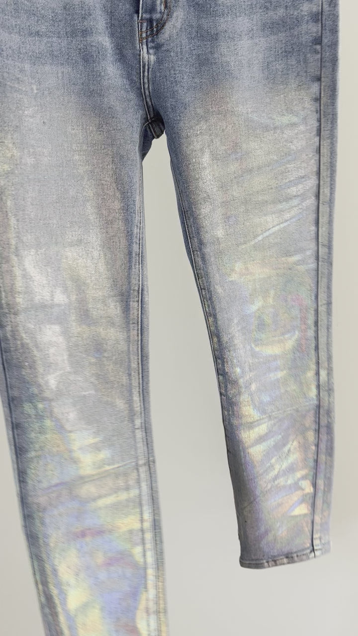 Iridescent Coated Jeans