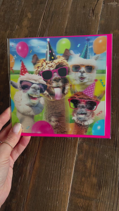 3D Llamas Card