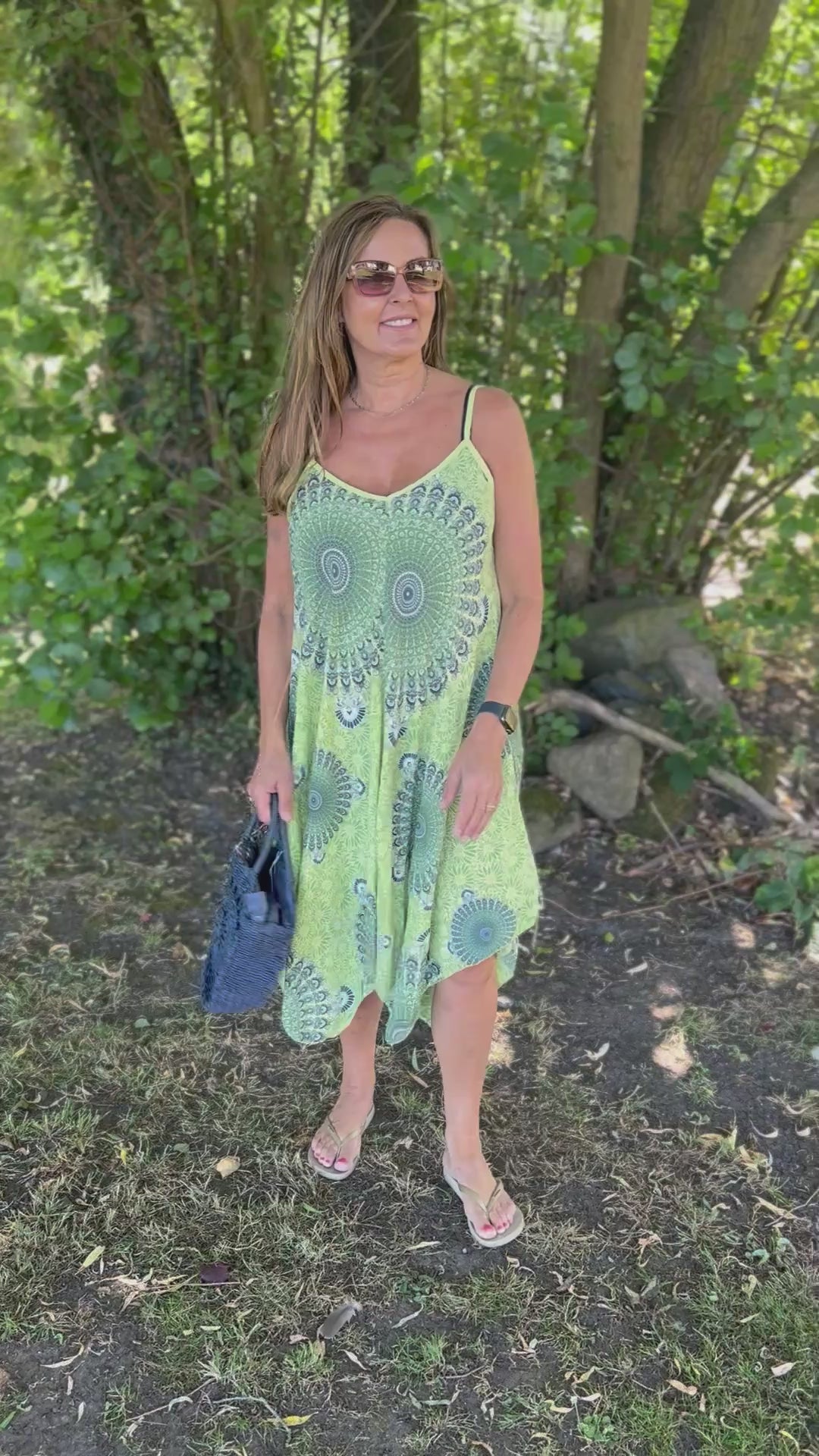 Lime Mandala Hanky Hem Dress