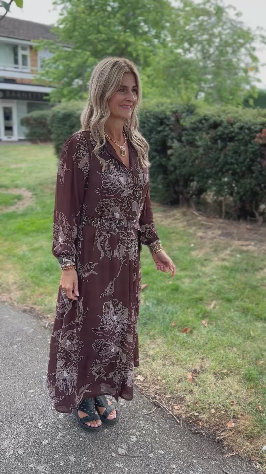 ONLY Brown Floral Shirt Dress