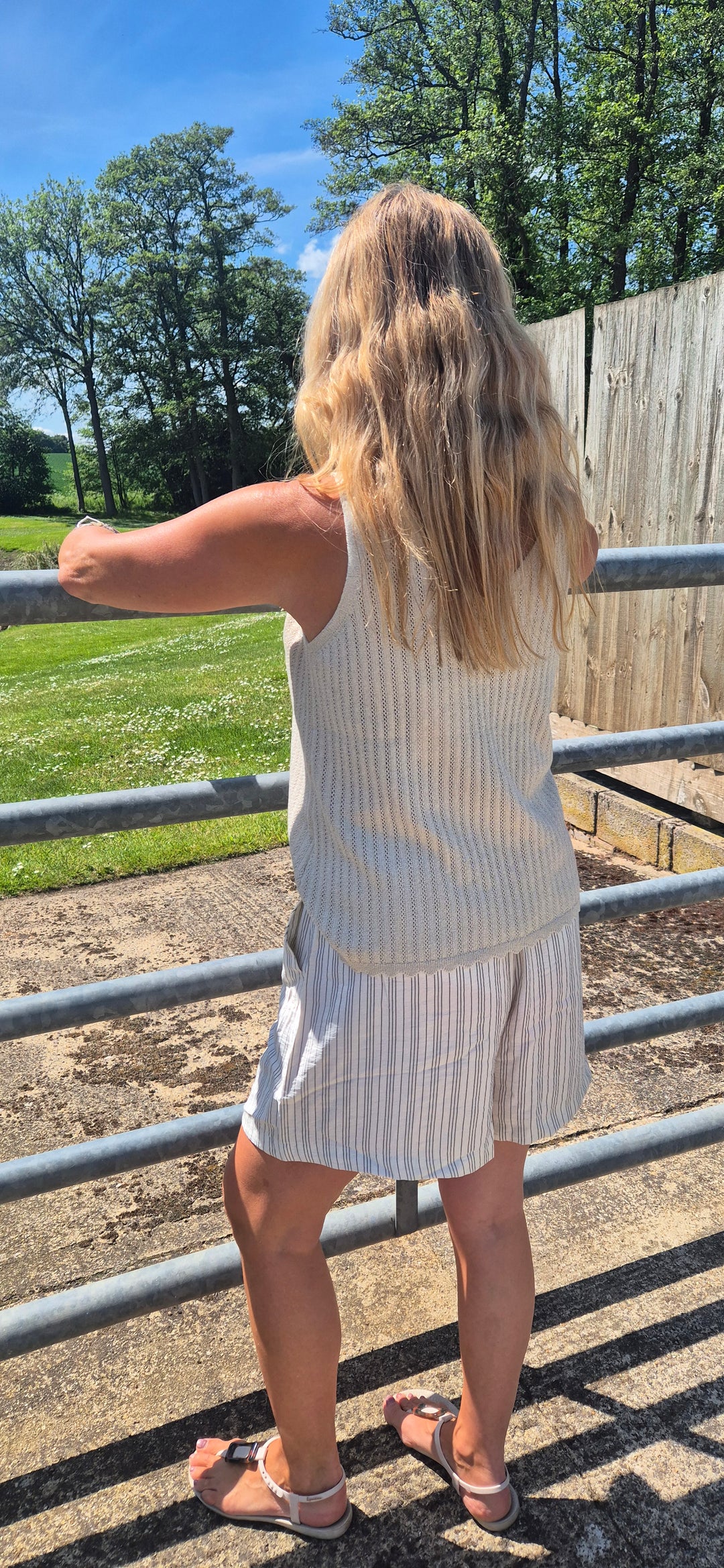 JDY Ecru Stripe Meghan Shorts