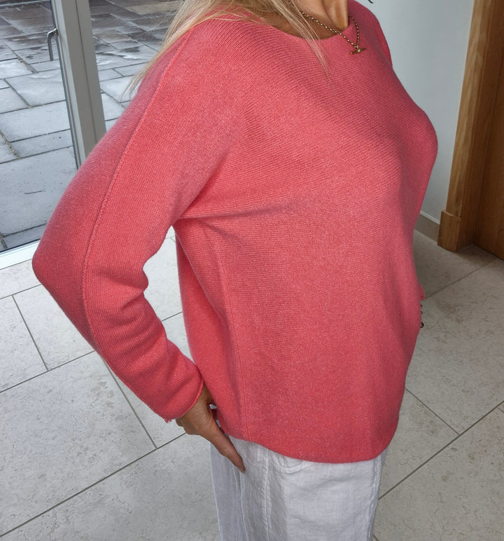 Raspberry Seam Detail Knit