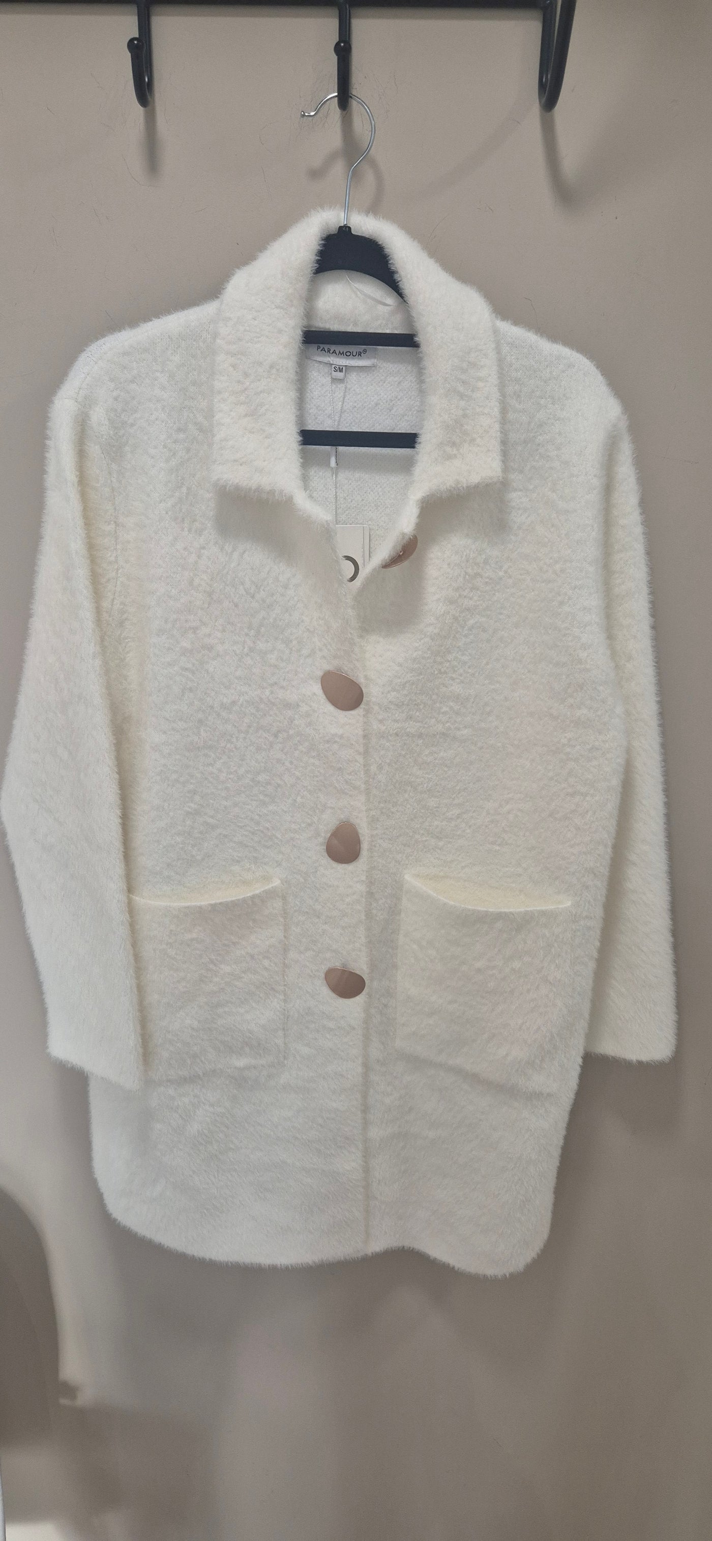 Cream & Gold Button Coatigan
