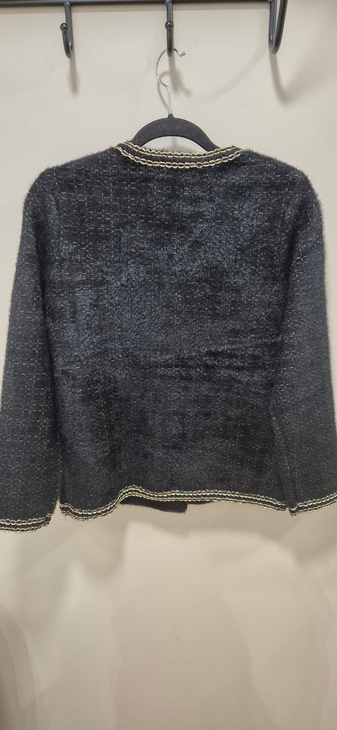 Black & Gold V Neck Cardigan