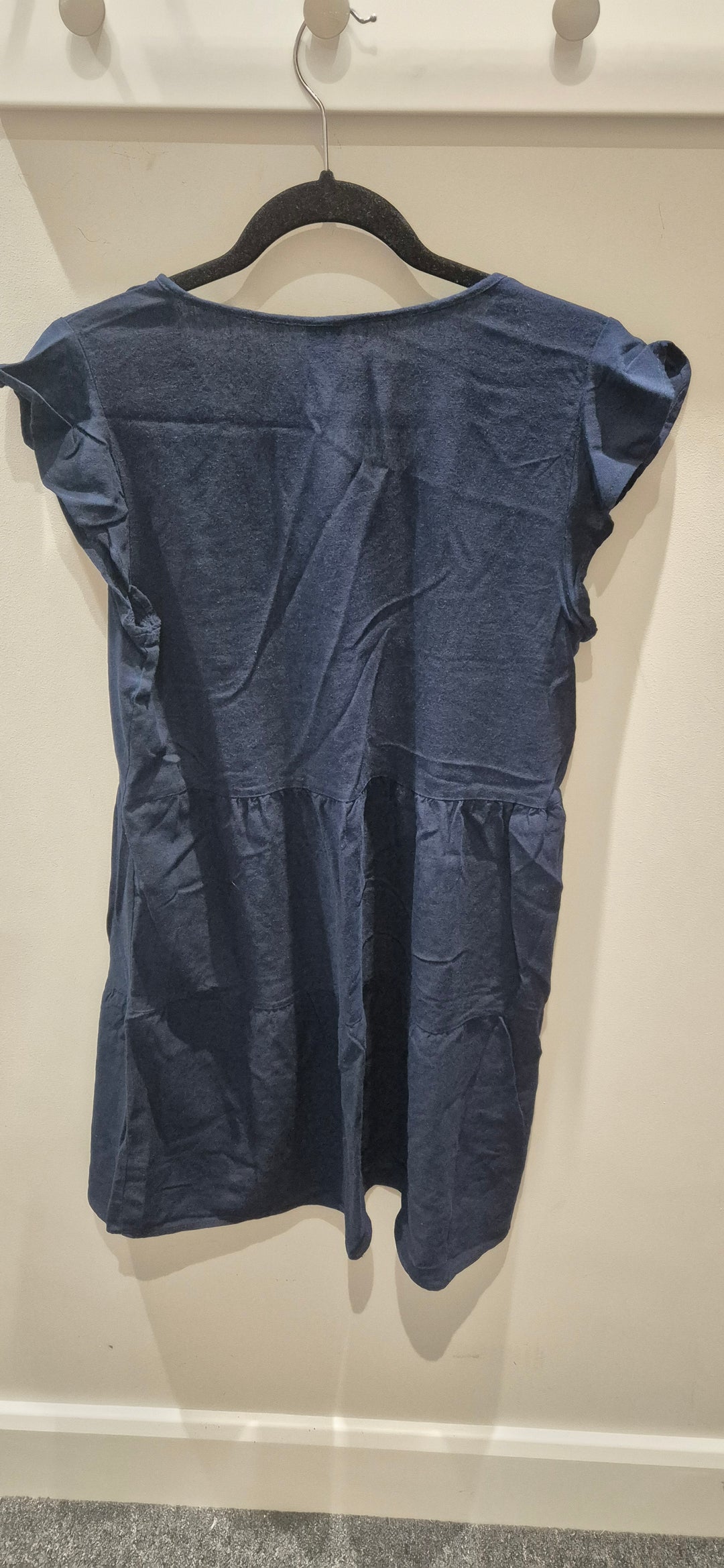 Vero Moda Navy Linen Tiered Dress