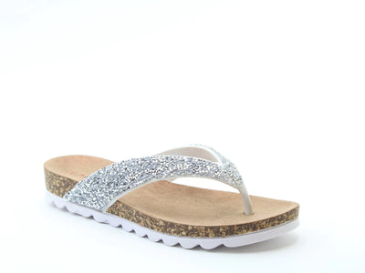 Silver Embellished Crocus Sandals