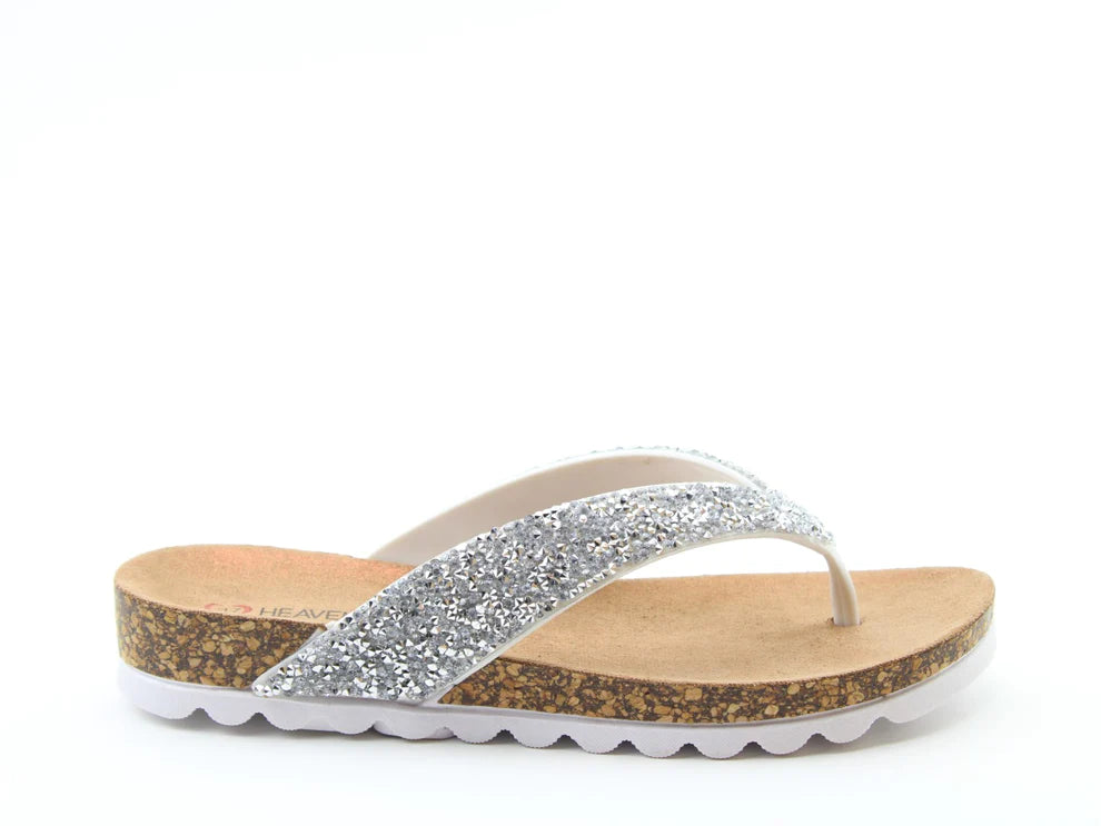 Silver Embellished Crocus Sandals