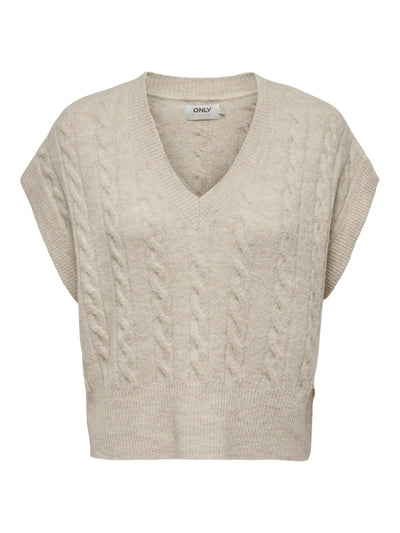 ONLY Oatmeal Melody Knit Vest