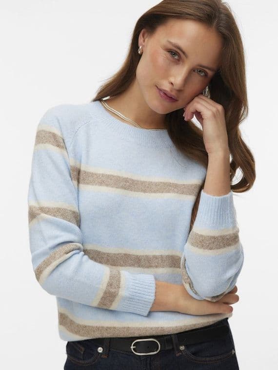 Vero Moda Blue Striped Doffy Knit