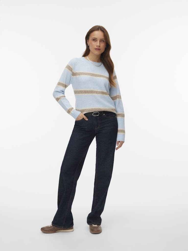 Vero Moda Blue Striped Doffy Knit
