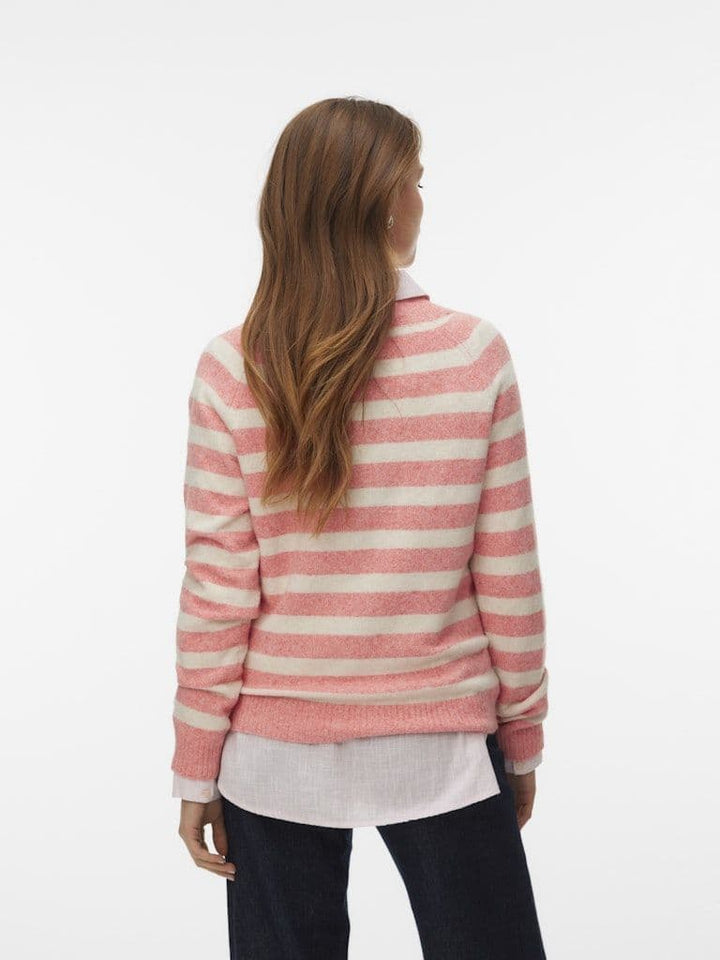 Vero Moda Coral Striped Doffy Knit