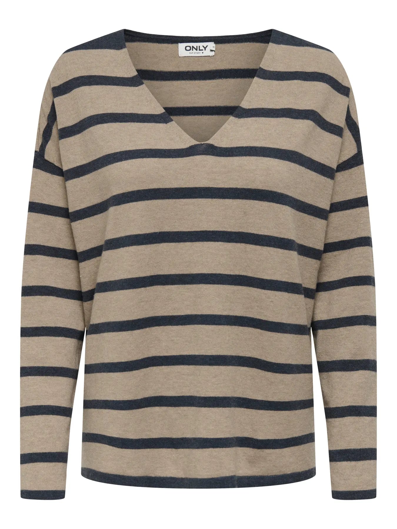 ONLY Taupe Stripe Amalio Knit